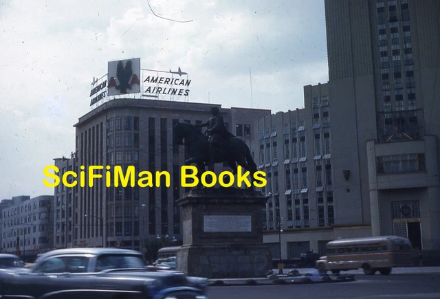 KODACHROME Slide Mexico City Old Cars Buses American Airlines Sign 1950s?