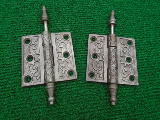 ONE PAIR of VINTAGE EASTLAKE HINGES  2 1/2"  X  2 1/2"  - NICE SET  (40272)