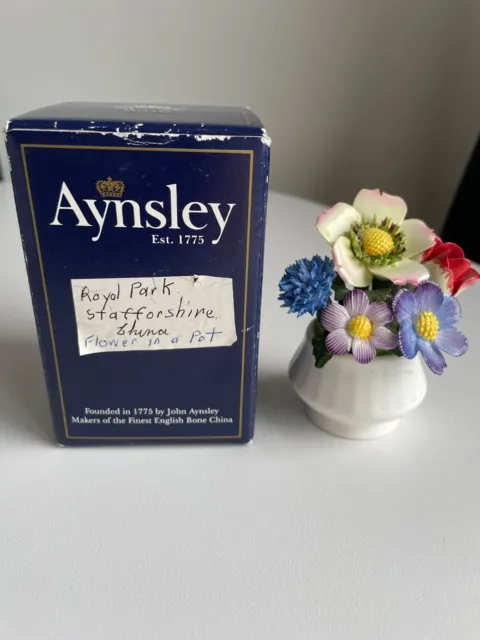 aynsley fine bone china flowers in bowl ~ Boxed