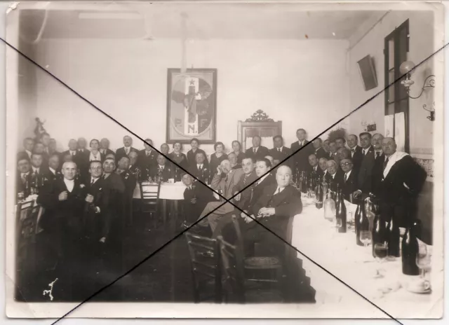 Minerbio Bologna foto pranzo membri PNF 12/10/1932  fascismo locale - fg nvg