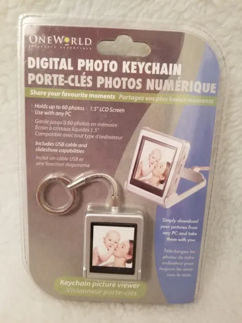 NEW AND SEALED One World Lifestyle Essentials Digital Photo Key Chain
