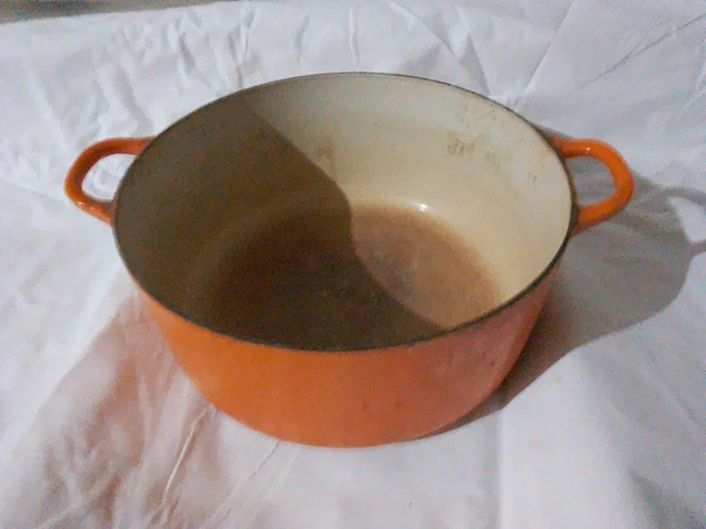 Ancienne COCOTTE LE CREUSET Vintage 50s 60s Plat Marmite Fonte