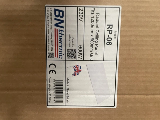 BN THERMIC RADIANT Ceiling Heater Panel RP-06 230v 600w Job Lot Of 2 £25.00  - PicClick UK