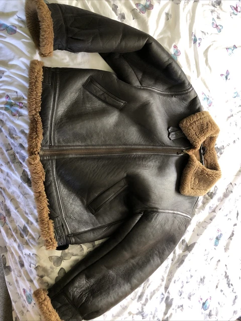 ORIGINAL SHEARLING FUR Lined Leather Flying Jacket By TeodeM L 299.00 PicClick UK