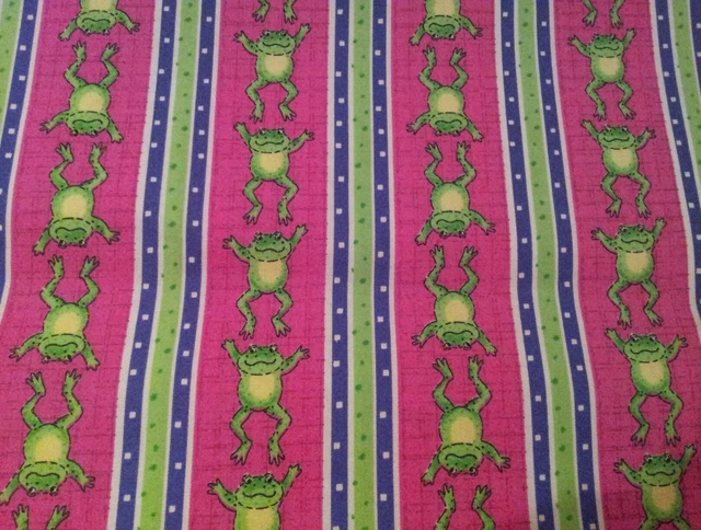 Lined Window Valance 42X12 Whimsical Jumping Leaping Frog Lily Pads Polka Dot