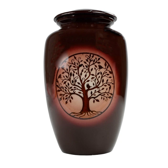 Urns for Ashes Adult Large Cremation Human Funeral Memorial Tree of Life Brown