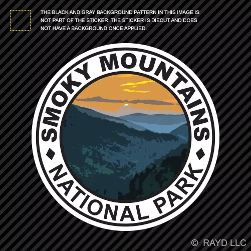 Great Smoky Mountains National Park Sticker Die Cut hike camp nc north carolina