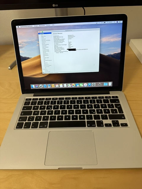 Apple Macbook PRO A1425, 8 GB, 256 GB unità di memoria a stato solido, 13""Retina