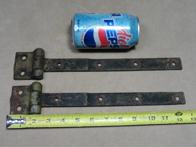 Pair of Barn Shed Door Garden Gate Strap Hinges Antique Cast Iron Nice Ones 'A' 8