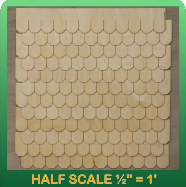 Half Scale Laser Cut Octagon Shaped Speed Shingle Strips by Greenleaf Dollhouses
