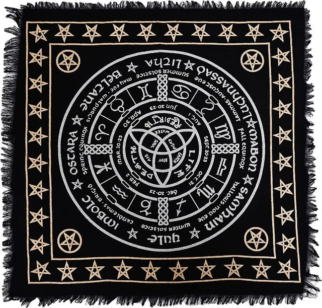 Altar Cloth Pagan Wheel Witchcraft Alter Tarot Spread Wiccan Square Sacred Cloth