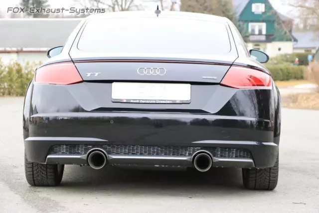 Edelstahl Duplex Sportauspuff Audi TT 8S/FV quattro je 100mm doppelw schräg