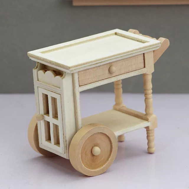 1:12 Dollhouse Miniature Restaurant Kitchen Trolley Dining Cart Doll Decor To GF