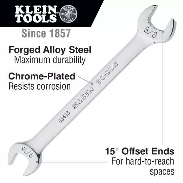 Klein Tools 68452 Open End Wrench Set, 7-Piece 2