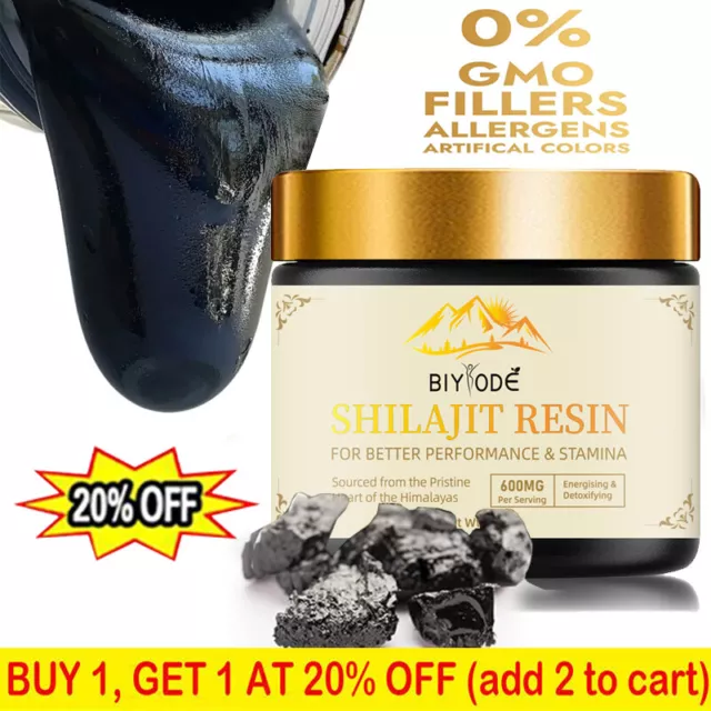 Himalayan Organic 100% Pure Shilajit, Soft Resin, Extremely Potent, Fulvic Acid-