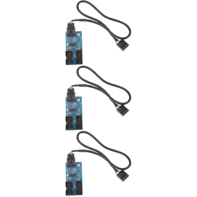 3 Stk. USB-Pin-internes Kabel 1 bis 4 Verlängerungs-Hub-Splitter-Adapter