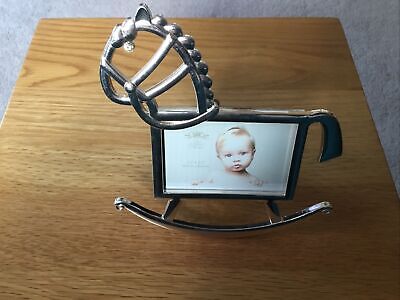 Silver Plated Rocking Horse Picture Frame.  Christening gift