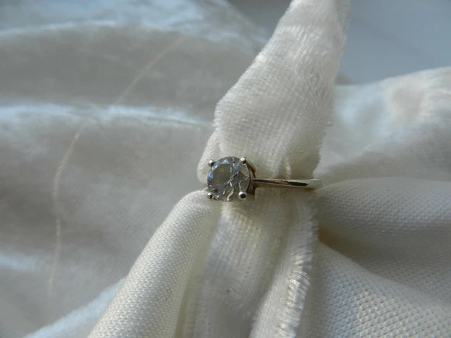 Bague Vintage Anneau Perle Couleur Argent Taille 56 - Bijou Ancien Élégant