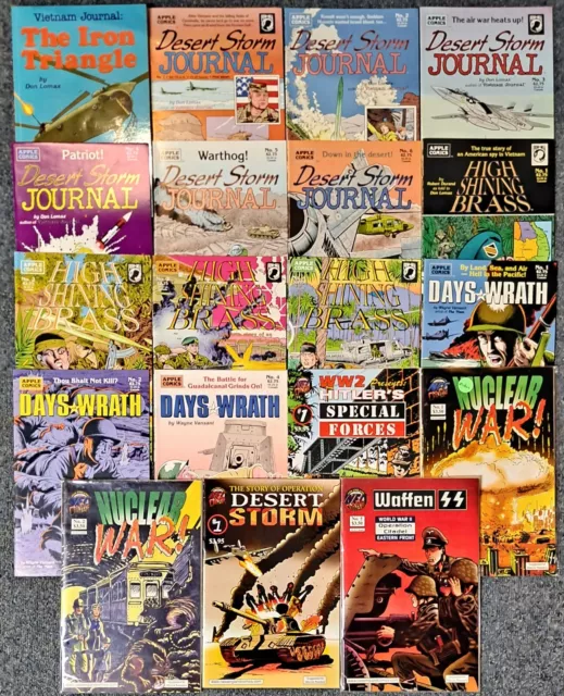 19-Book War Lot Apple Comics New England Dark Vietnam Nam Journal Waffen SS 1990