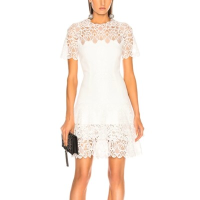 GORGEOUS $895 JONATHAN SIMKHAI WHITE LACE A-Line TEE DRESS 6