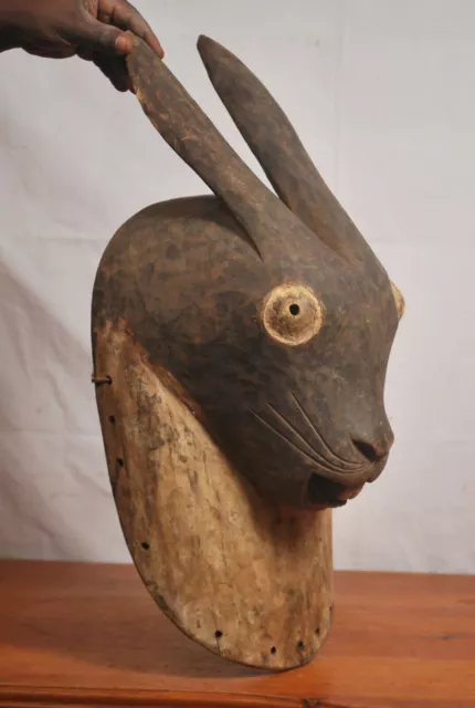 African art, Amazing luba rabbit Animal mask from katanga Congo (Zaire)
