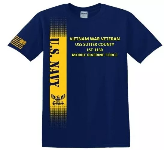 Uss Sutter County Lst-1150 Vietnam Mrf*Vinyl&Silk Screen*Navy Licensed Shirt