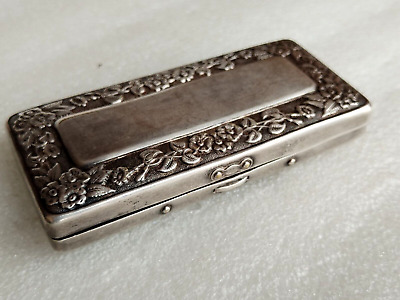 Vintage KING Gillette Safety Razor Pocket Edition Silver Plated Metal Case Box