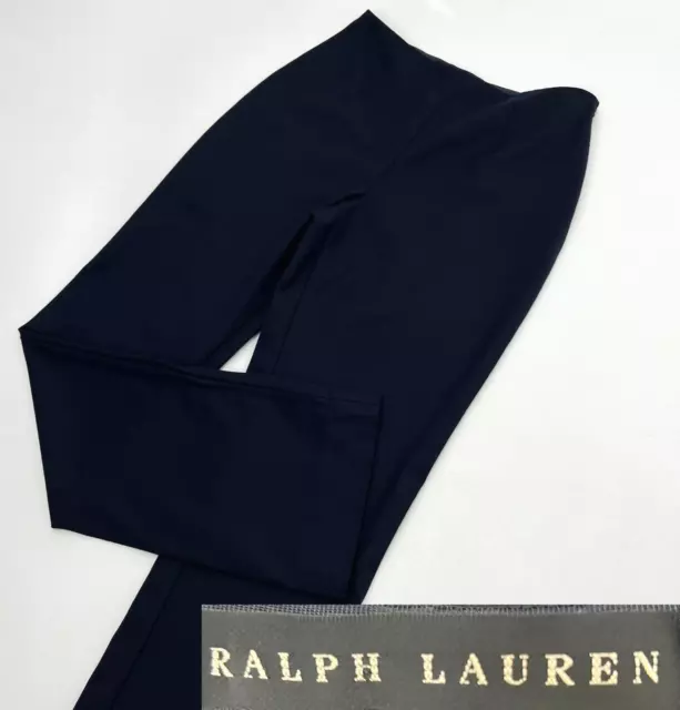 Ralph Lauren Black Label Womens 6 Navy Blue Dress Pants Wool Blend Straight Leg