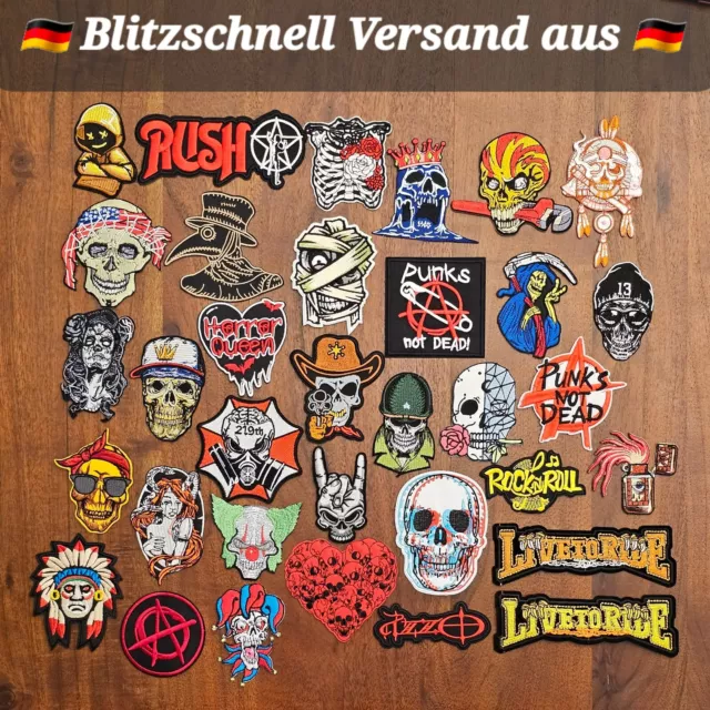 Flicken zum Aufbügeln Bügelflicken Aufbügler Biker Patches Stoff Aufbügelflicken