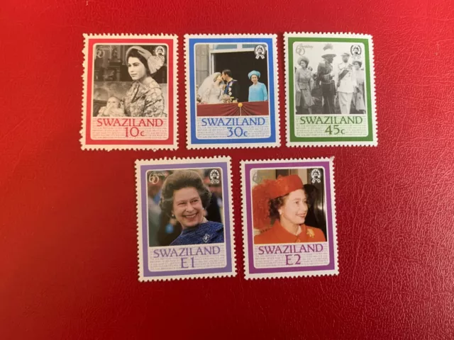 Swaziland 1986 Mnh Queen Elizabeth 2 60 Birthday Royalty Princess Diana Charles