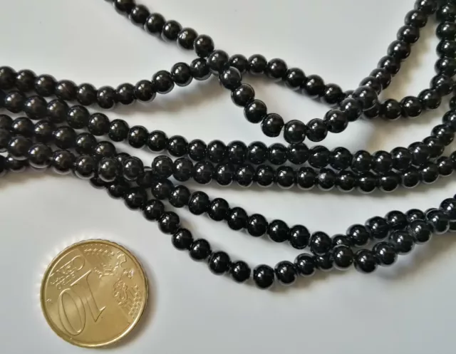 Perlas cristal nacarado 4 mm X 100 UNIDADES color negro abalorios
