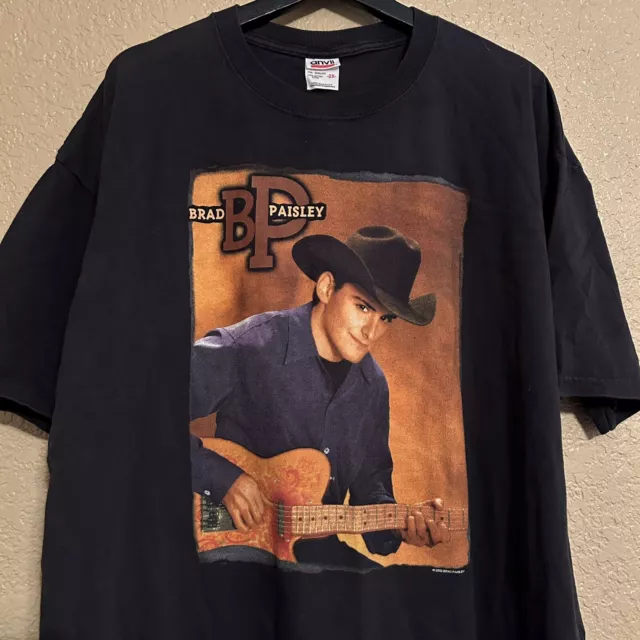 Vintage Brad Paisley 2000 Concert Tour Graphic Country Music T-Shirt Size 2XL