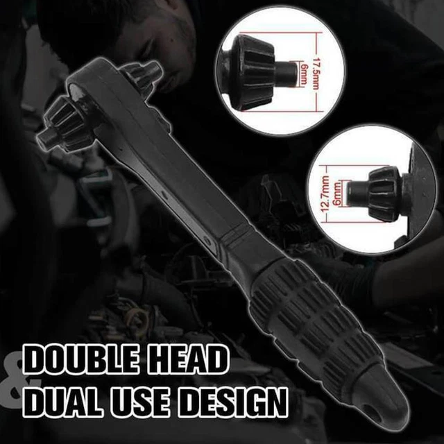 2 in 1 Universal Hand Drill Ratchet Key Wrench Drill Handle Tool X2N0 X7C9
