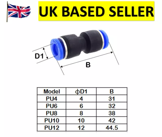 Pneumatic Push In Fitting Air Water Pipe - All Type Fittings 4-6-8-10-12-14-16Mm 2