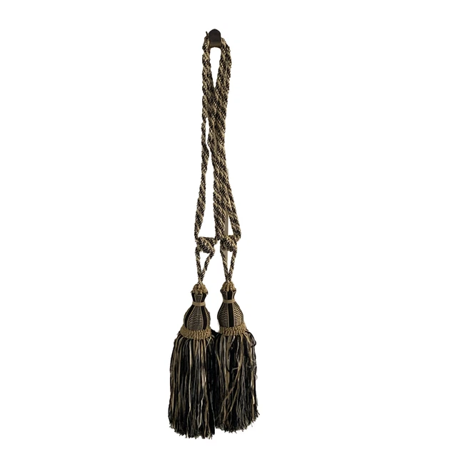 (2) Curtain Tiebacks Custom  Decorative Curtain Holdbacks Rope with Tassel Large
