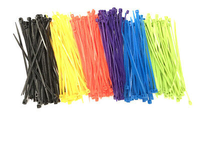 600 pcs 4" Inch NYLON 66 (UL) 3 x 100mm 6 of Color Cable Zip Tie Fastern Wrap