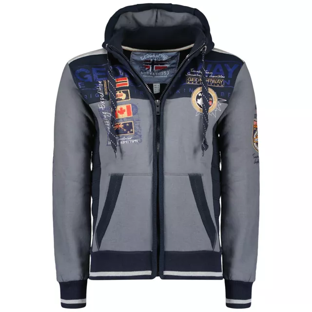 Geographical Norway Herren Sweat Jacke Geday Sweat Shirt Hoodie Übergangs Jacke