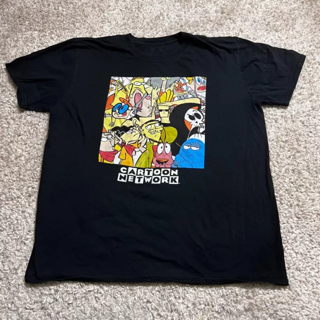 Cartoon Network Shirt Mens 2XL XXL Black 90s Character Squad Cast Vintage Retro