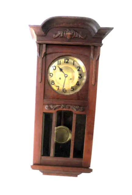 Eight Day Striking German Regulator Wall Clock--Pendulum Driven Movement--1900