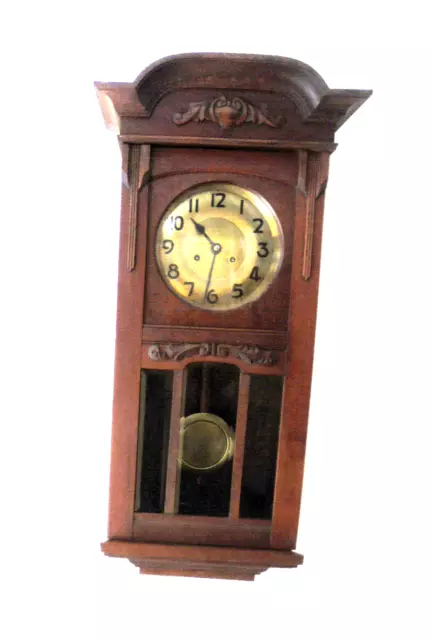 Eight Day Striking German Regulator Wall Clock--Pendulum Driven Movement--1900