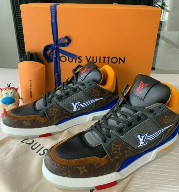 Louis Vuitton Trainer Sneaker Orange Daybreak 1A9ZBG Size LV 7