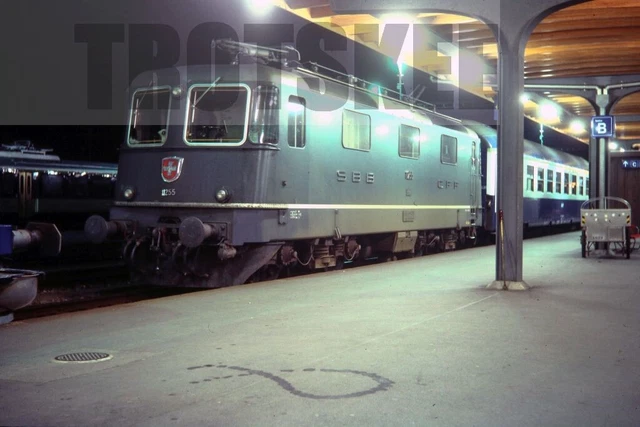 35mm Slide SBB CFF Switzerland Railways Electric Loco 11255 Interlaken 1983 Orig