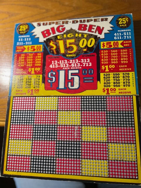 Vintage Big Ben Super Duper Punch Board