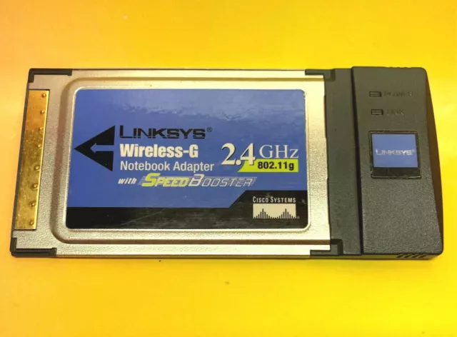 LINKSYS WIRELESS-G WPC54GS ver.2 2.4 GHZ NOTEBOOK ADAPTER w/Speed Booster