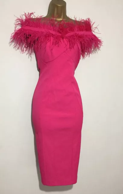 BNWT COAST HOLLY Bardot Of Shoulder Feather Occasion Dress Size 10 59.99 PicClick UK