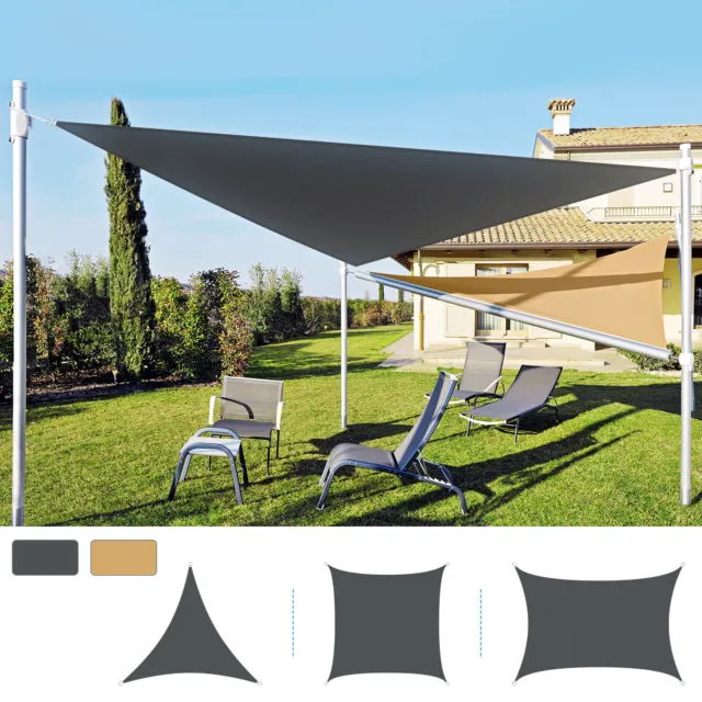 Heavy Duty Shade Sail Shade 99% UV 420D Waterproof Triangle Square Rectangle NEW