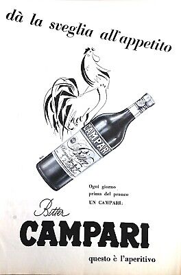 Bitter CAMPARI - pubblicità originale anni '50