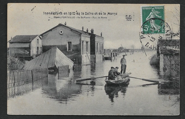 Alfortville (94) Crue De La Seine En 1910 Rue De Rome Voir Photos R/V