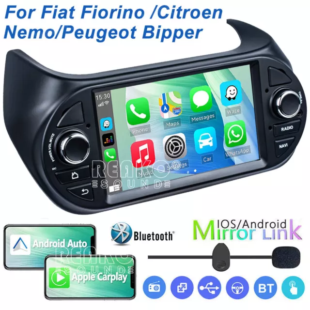 Per Fiat Fiorino /Citroen Nemo Autoradio Android 12 Sat Nav GPS CarPlay RDS Navi