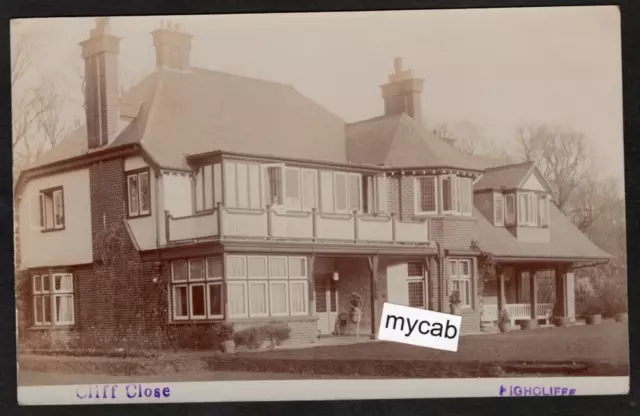 Postcard Highcliffe nr Christchurch Dorset house Cliff Close posted 1914 RP